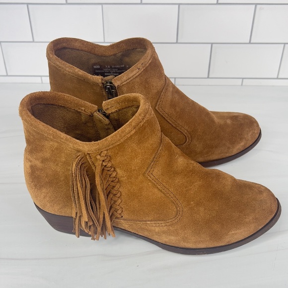 MINNETONKA BROWN SUEDE FRINGE BOOTIES SIZE 7.5 - Picture 9 of 11